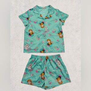 DISNEY Frozen Princess Elsa and Anna Girls' 2-Piece Pajama Set - Size 10